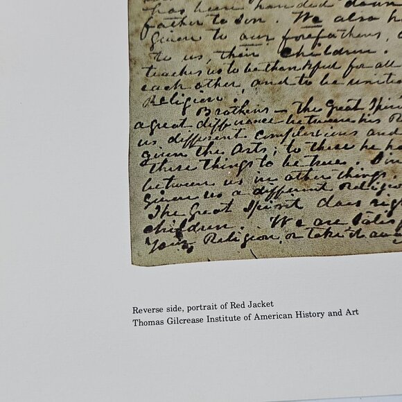 Portrait Of Red Jacket George Catlin 1827 Speech Excerpt Print Gilcrease Tulsa - Picture 9 of 9